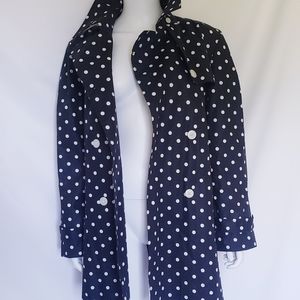 Chaps Polka Dot Trench Coat